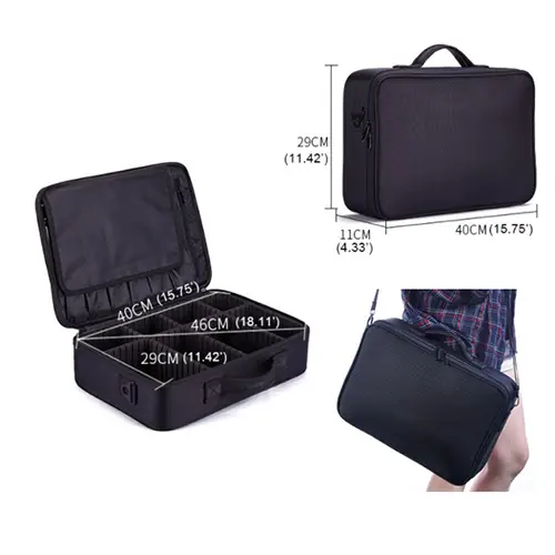 Double Layer Portable Outdoor Big Makeup Brush Travel Case Box